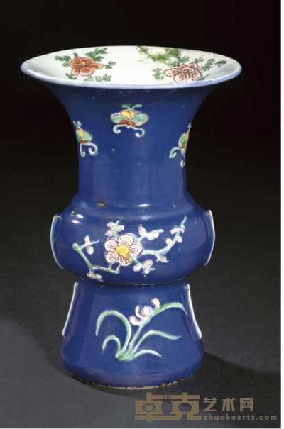 Wanli A powder blue ground gu vase 